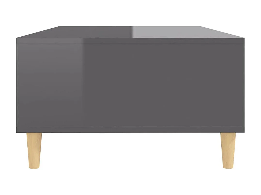 Table basse gris brillant 103,5x60x35 cm bois d'ingénierie