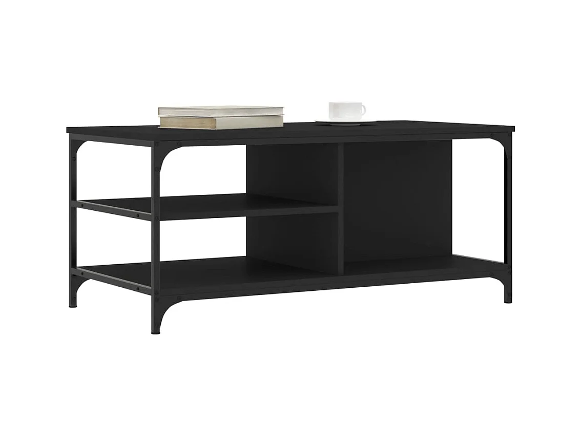 Schwarzer Couchtisch 100x50x45 cm Holzwerkstoff