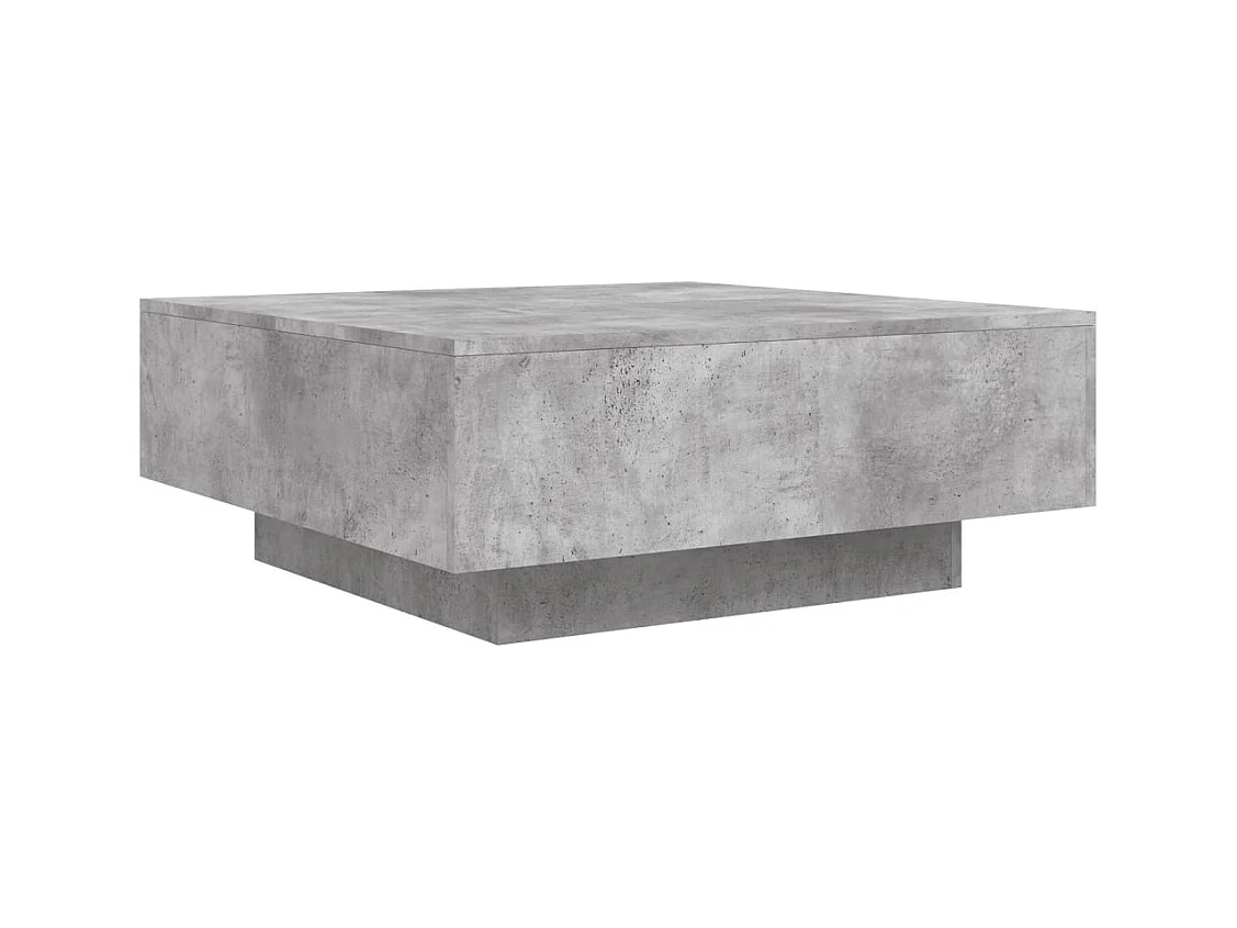 Table basse gris béton 80x80x31 cm bois d'ingénierie