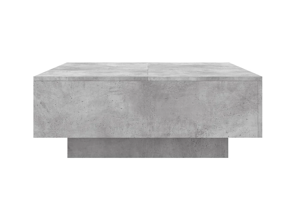 Table basse gris béton 80x80x31 cm bois d'ingénierie