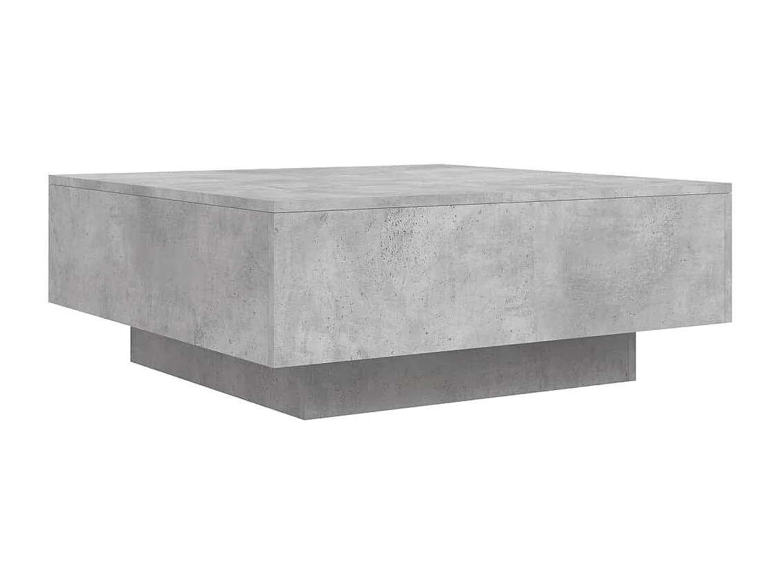Table basse gris béton 80x80x31 cm bois d'ingénierie