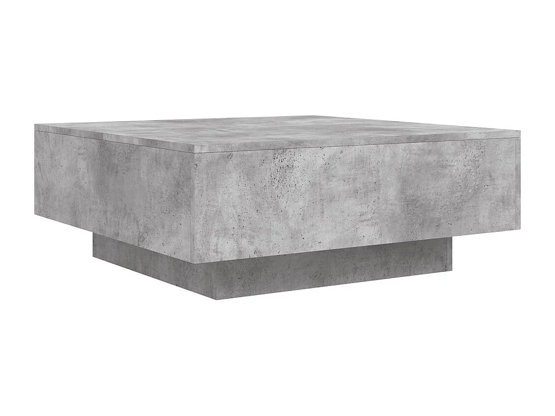 Table basse gris béton 80x80x31 cm bois d'ingénierie