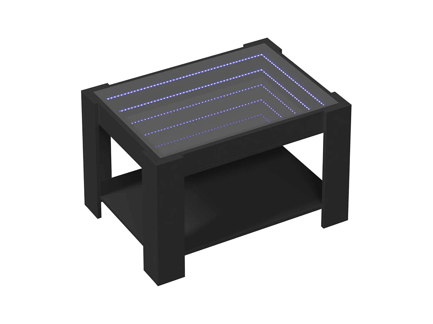 Couchtisch mit LED schwarz 73x53x45 cm Holzwerkstoff