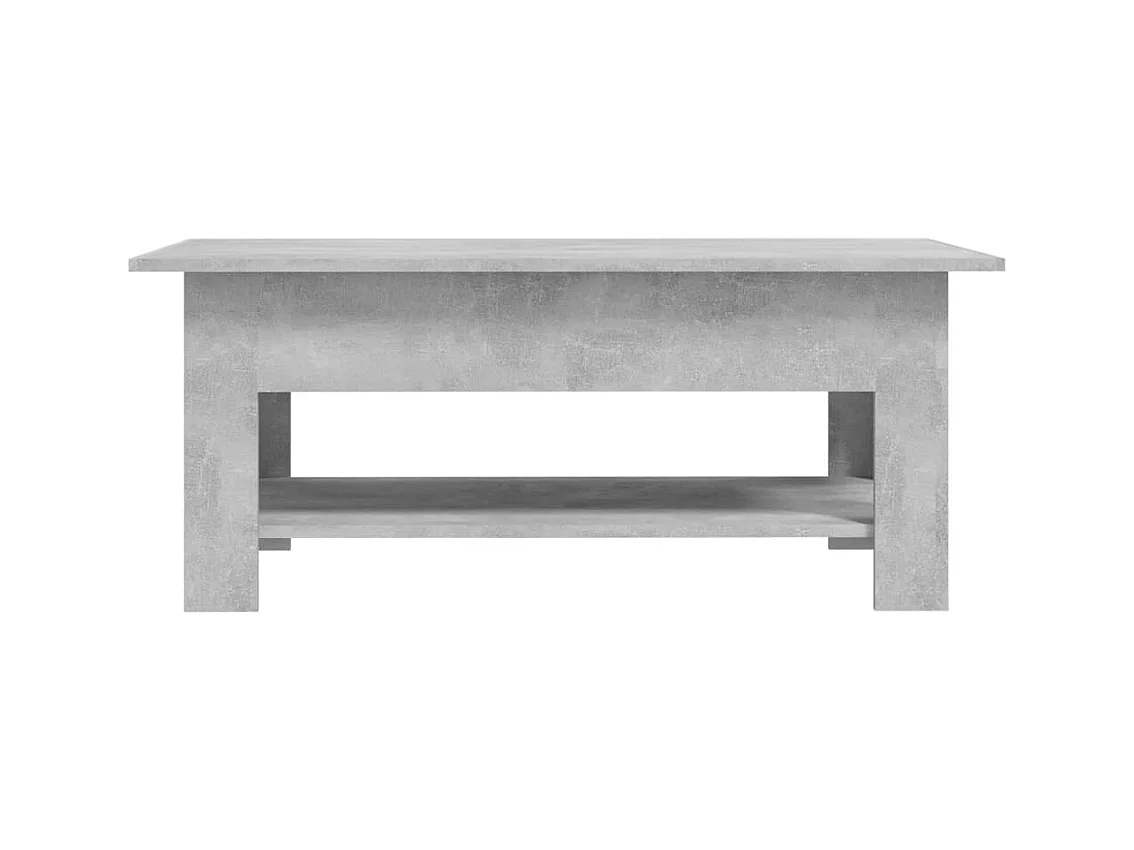 Table basse gris béton 102x55x42 cm bois d'ingénierie