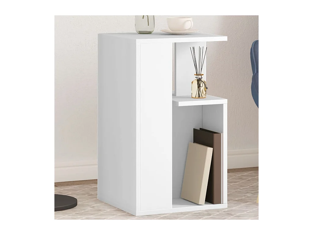 Table d'appoint blanc 35x35x60 cm bois d’ingénierie