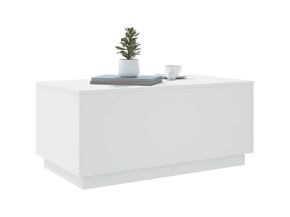 Couchtisch mit weißen LED-Leuchten 90x50x40 cm