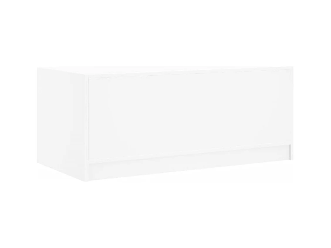 Table basse avec portes en verre blanc 102x50x42 cm