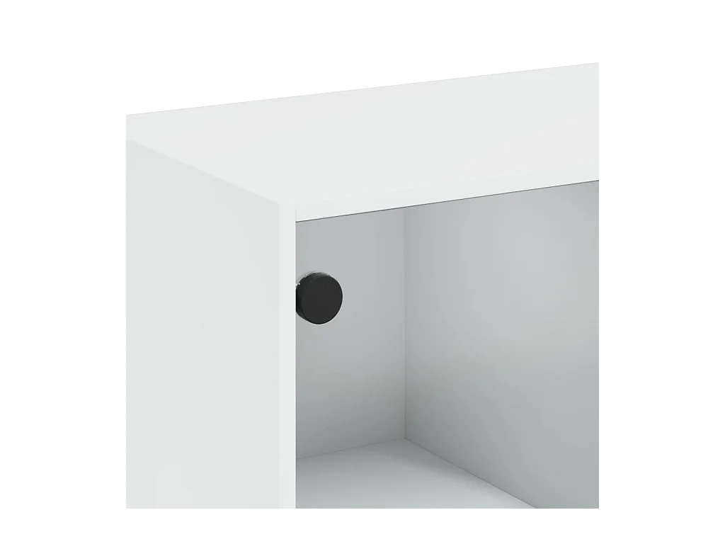 Table basse avec portes en verre blanc 102x50x42 cm