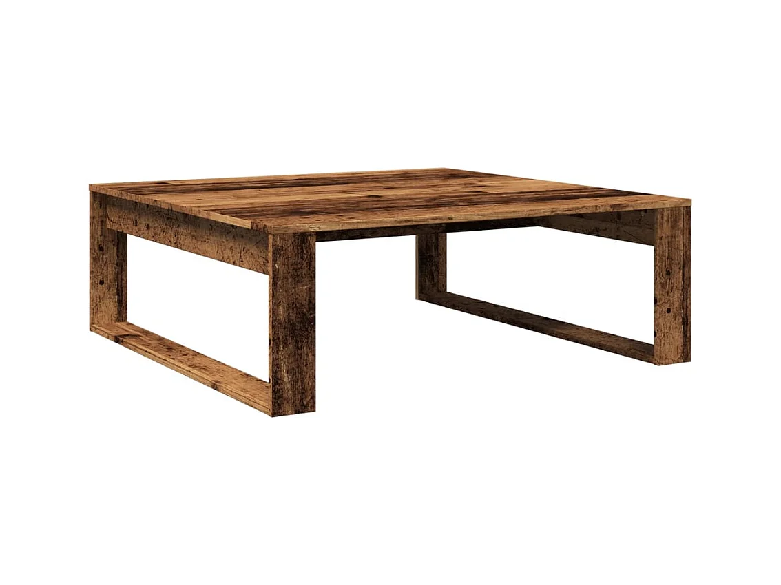 Table basse vieux bois 100x100x35 cm bois d'ingénierie
