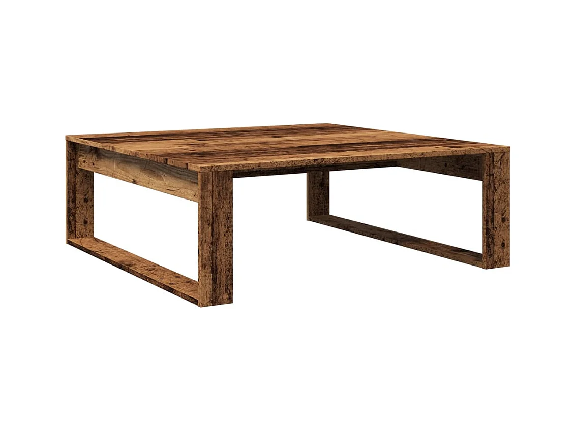 Table basse vieux bois 100x100x35 cm bois d'ingénierie