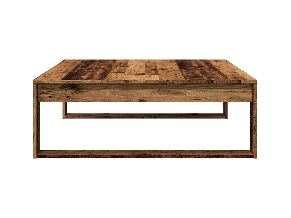 Table basse vieux bois 100x100x35 cm bois d'ingénierie