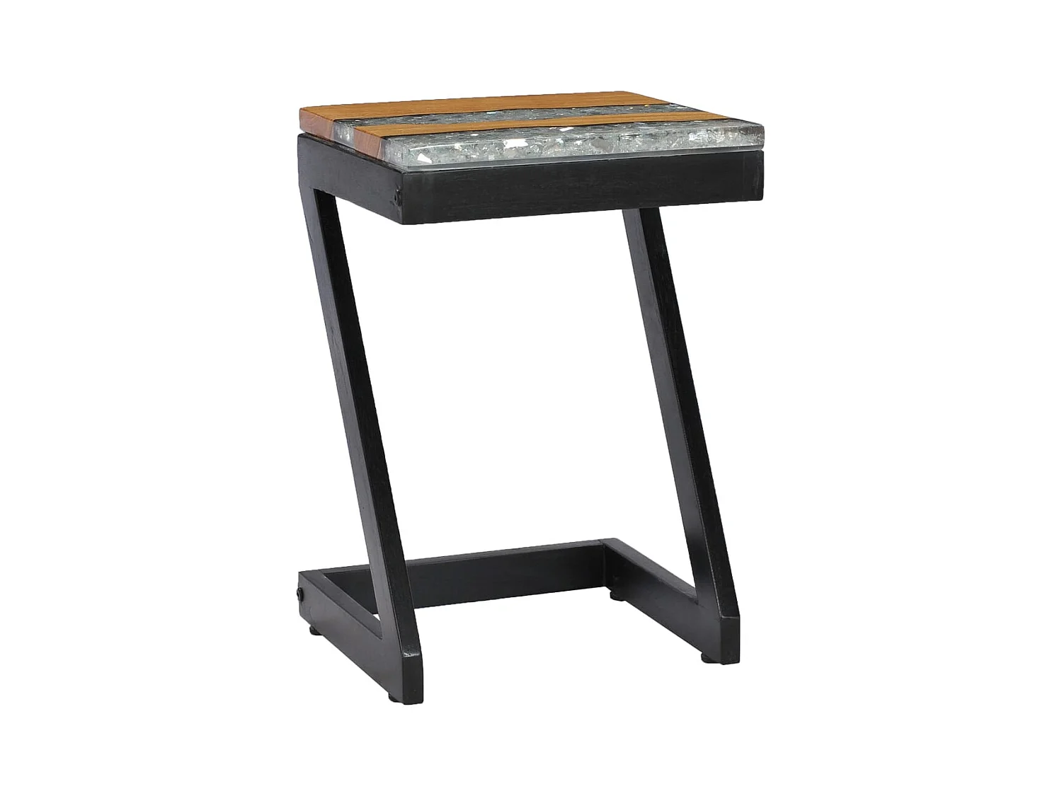 Salontafel 30x30x50 cm Massief teakhout en polyresin