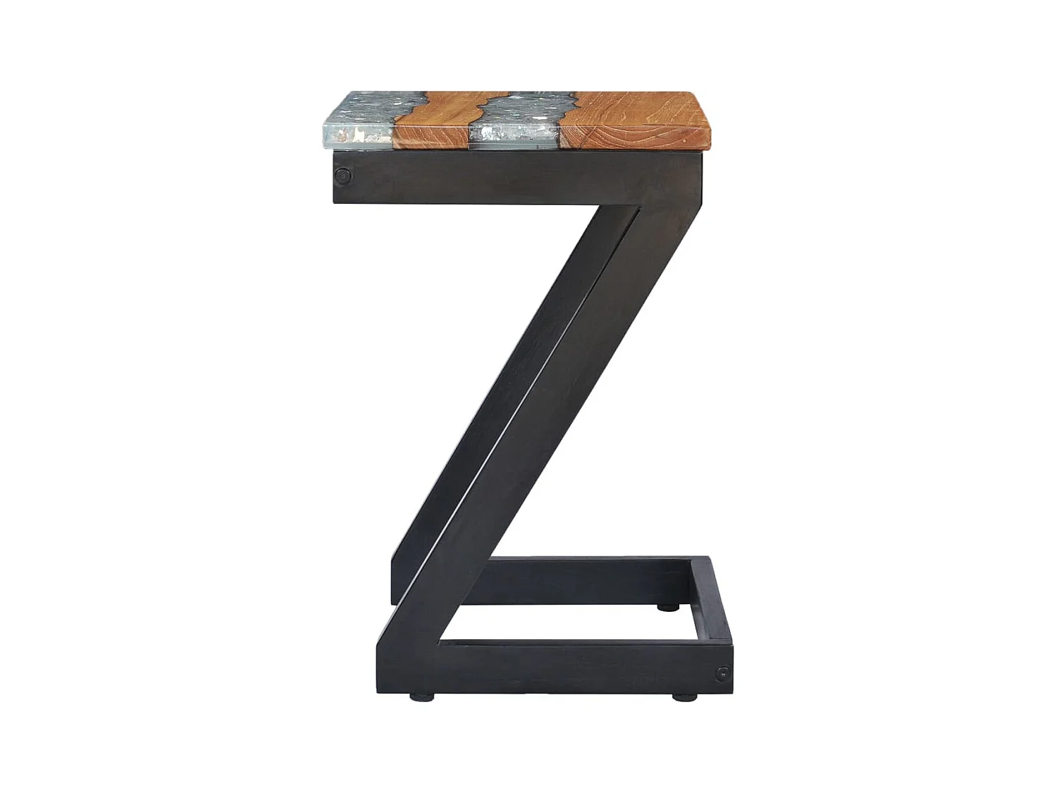 Salontafel 30x30x50 cm Massief teakhout en polyresin