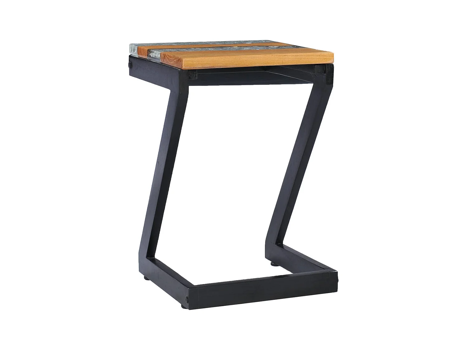 Salontafel 30x30x50 cm Massief teakhout en polyresin