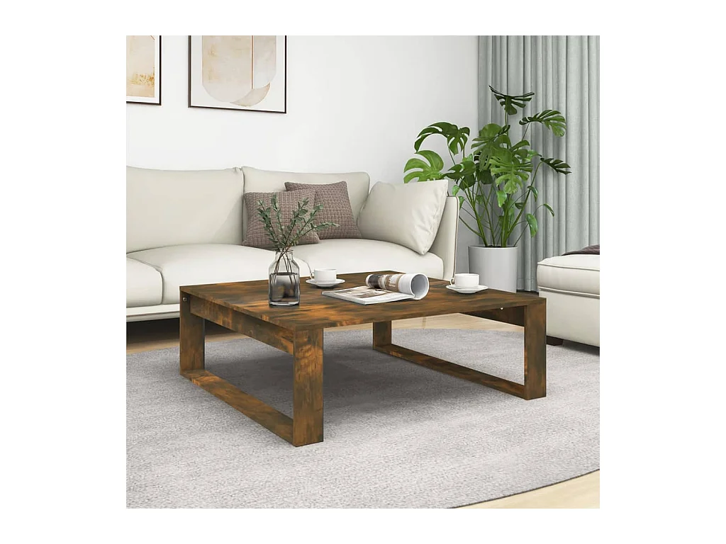 Table basse Chêne fumé 100x100x35 cm Bois d'ingénierie