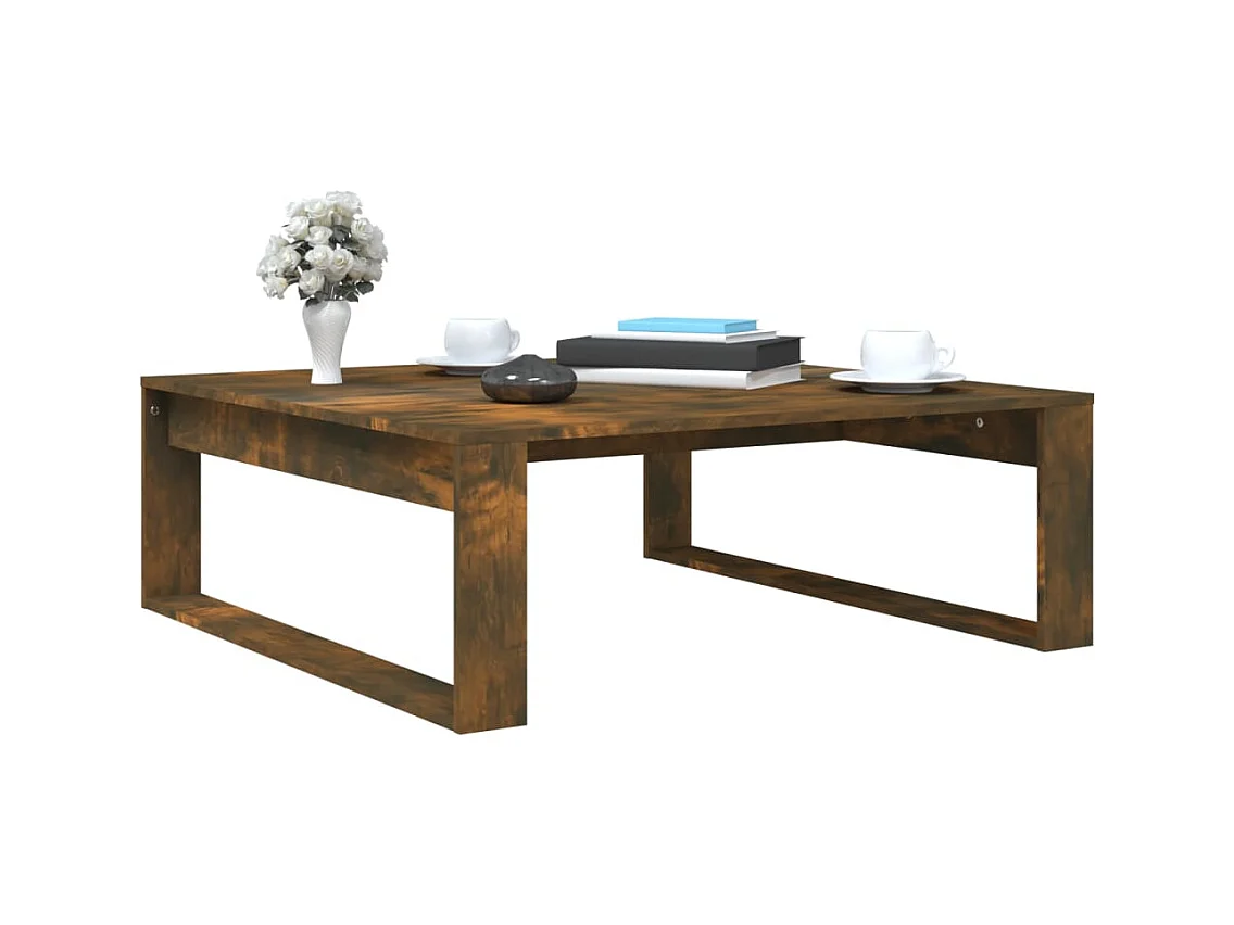 Table basse Chêne fumé 100x100x35 cm Bois d'ingénierie