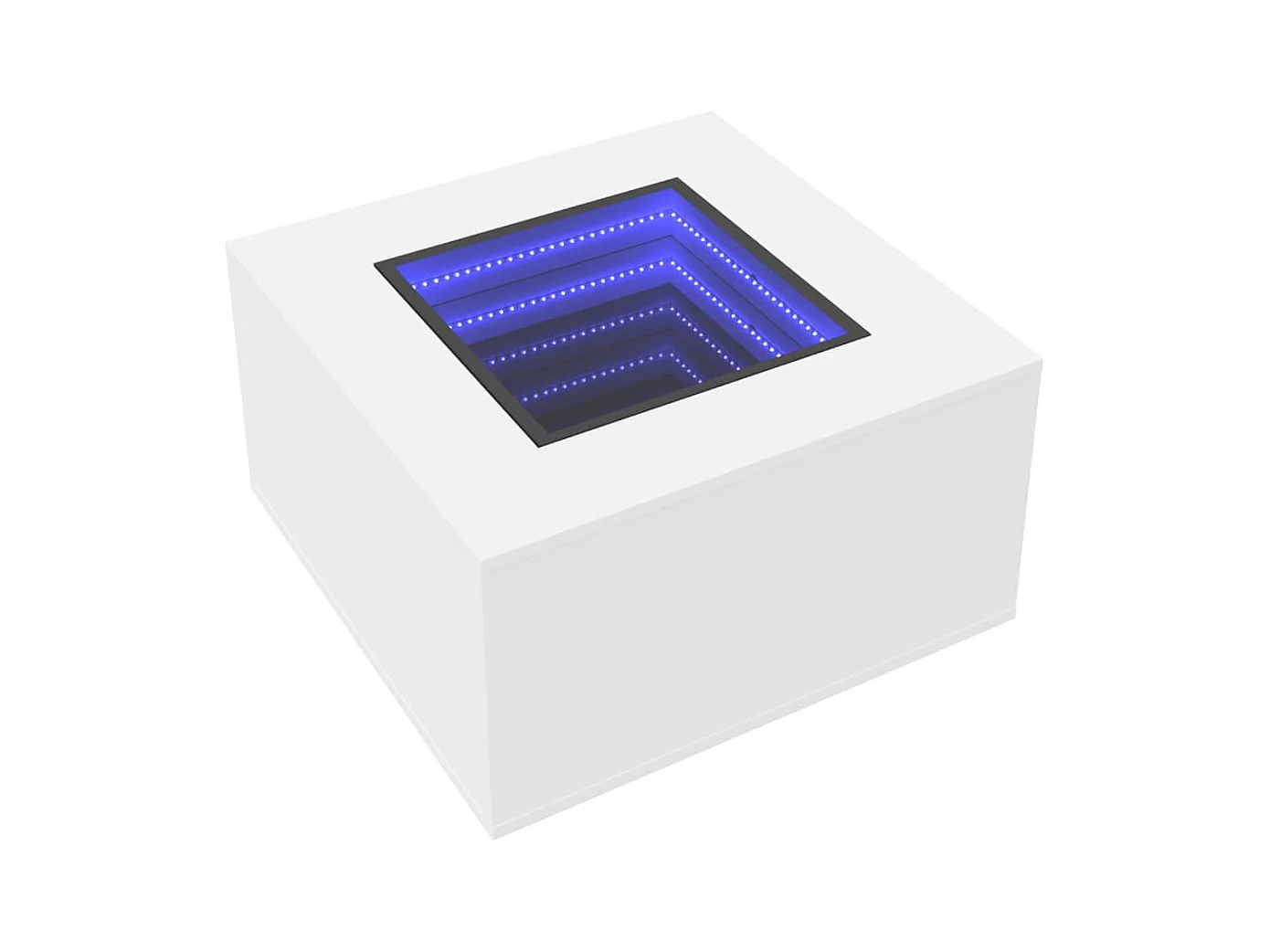 Table basse avec LED blanc 60x60x40 cm bois d'ingénierie