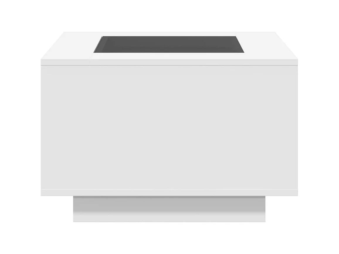 Table basse avec LED blanc 60x60x40 cm bois d'ingénierie