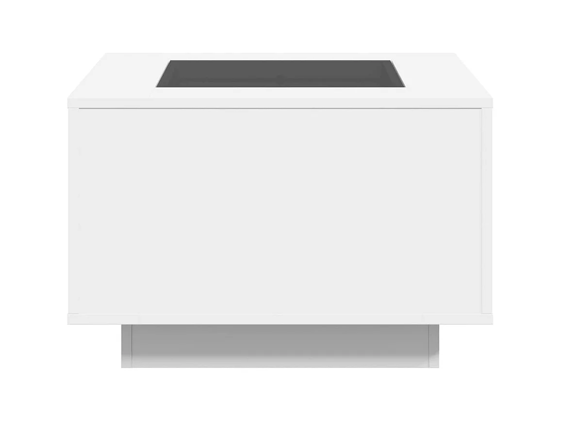 Table basse avec LED blanc 60x60x40 cm bois d'ingénierie