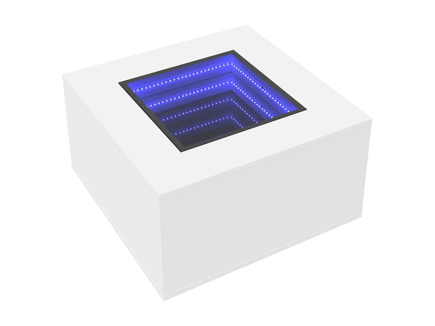 Couchtisch mit weißer LED 60x60x40 cm Holzwerkstoff