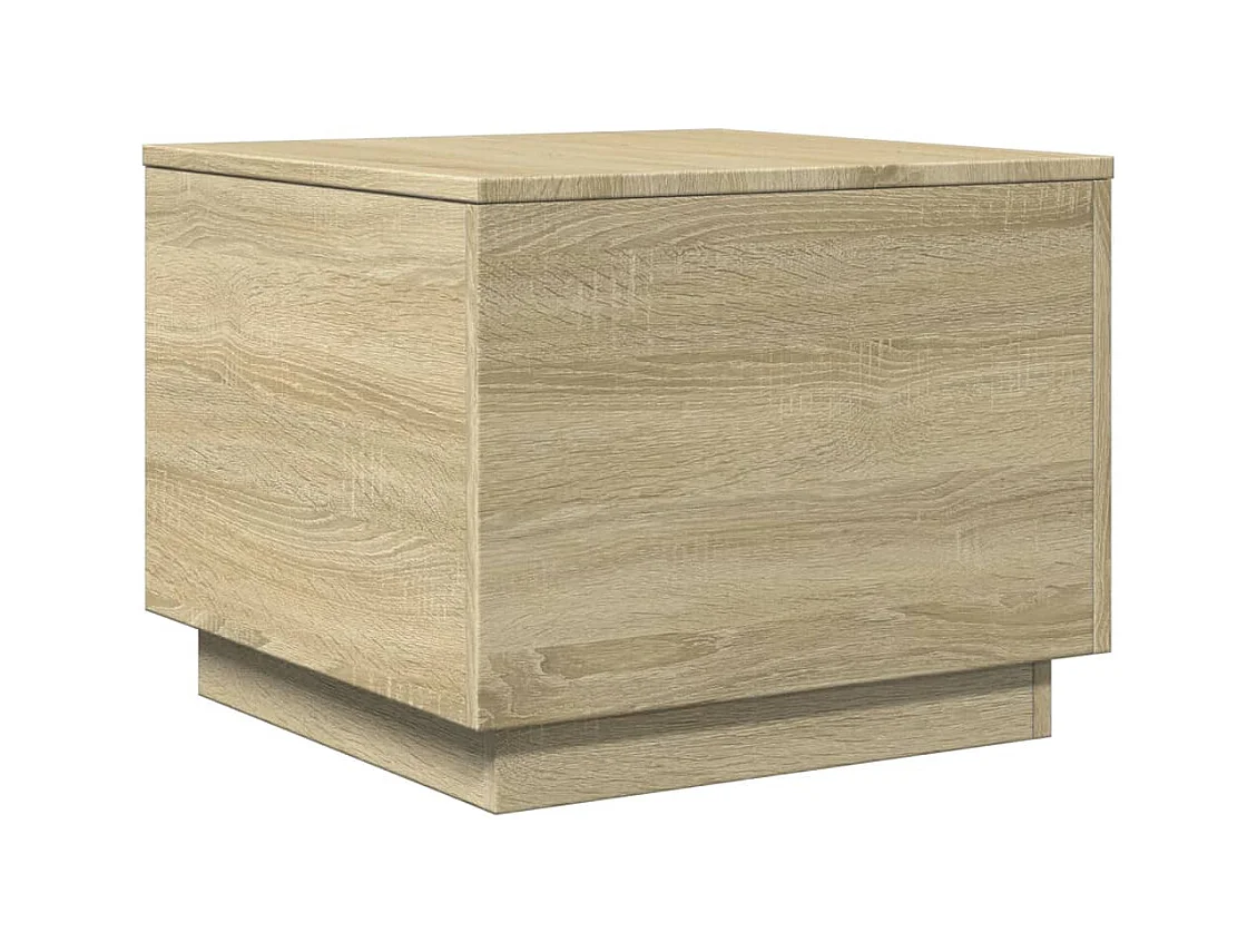 Couchtisch mit LED-Leuchten Sonoma Eiche 50x50x40 cm