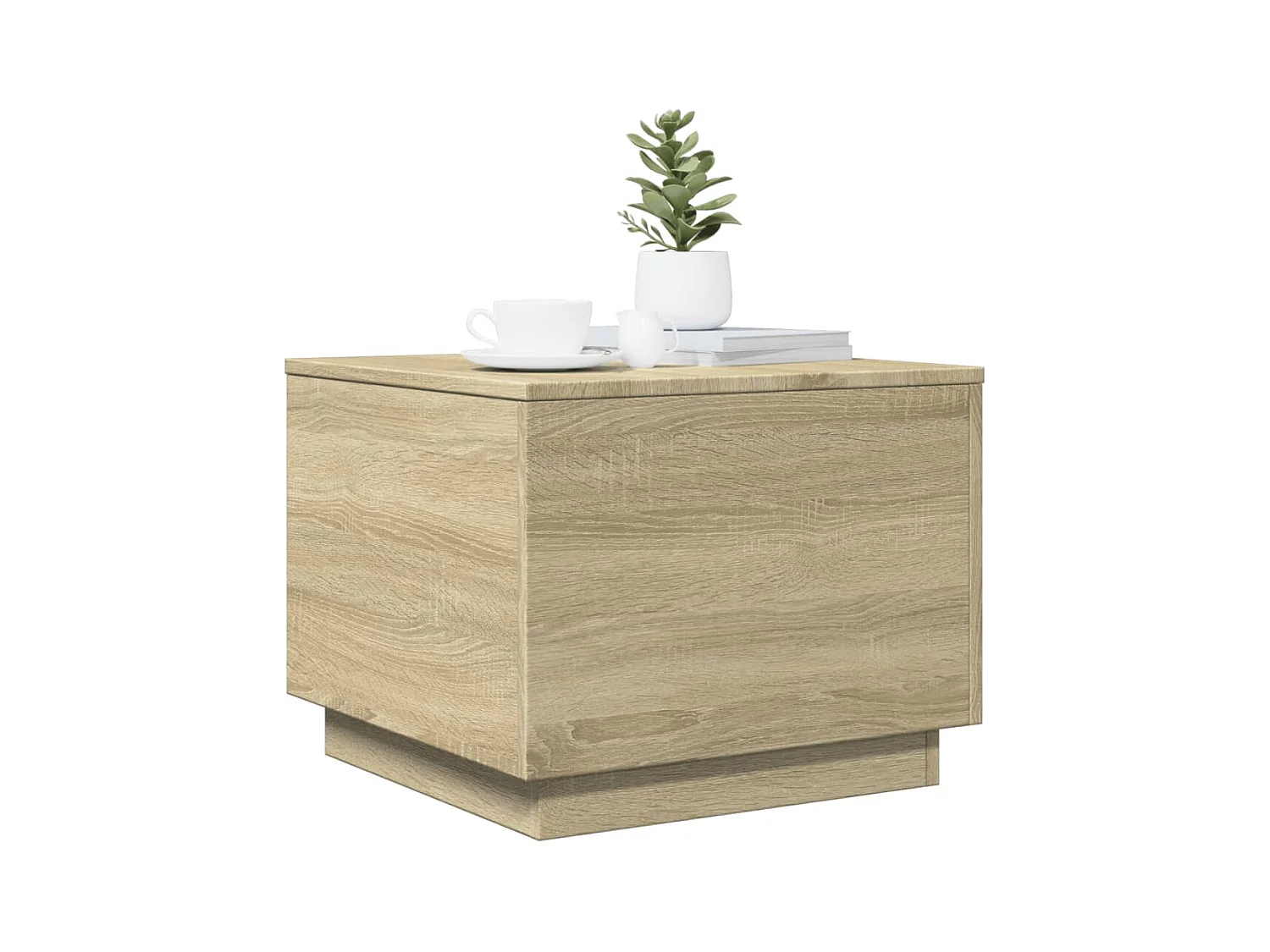 Couchtisch mit LED-Leuchten Sonoma Eiche 50x50x40 cm