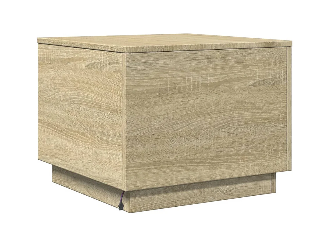 Couchtisch mit LED-Leuchten Sonoma Eiche 50x50x40 cm