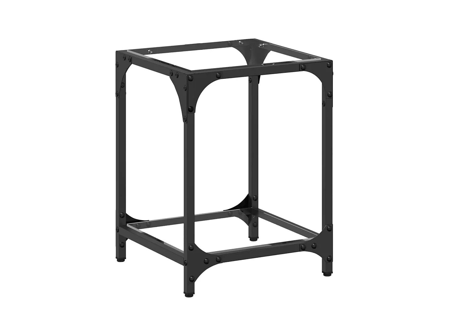 Tavolino con piano in vetro trasparente 30x30x40 cm in acciaio