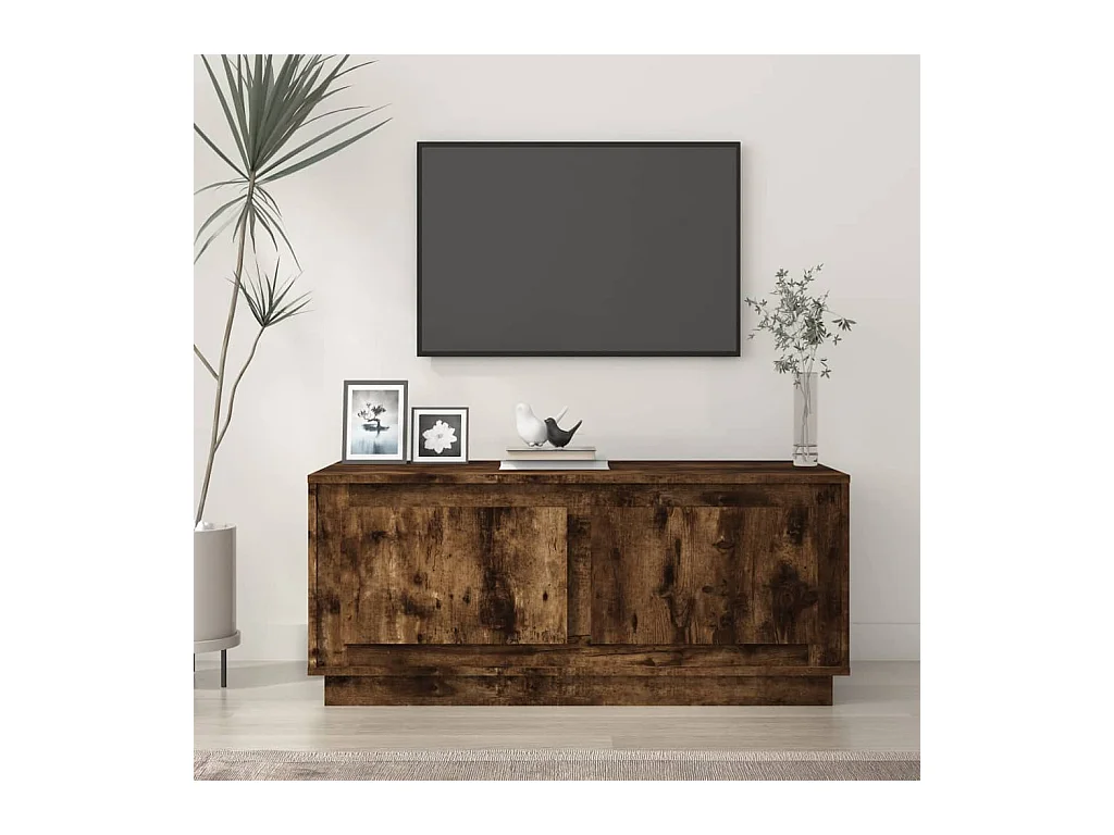 Table basse chêne fumé 102x50x44 cm bois d'ingénierie