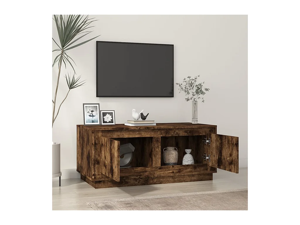 Table basse chêne fumé 102x50x44 cm bois d'ingénierie