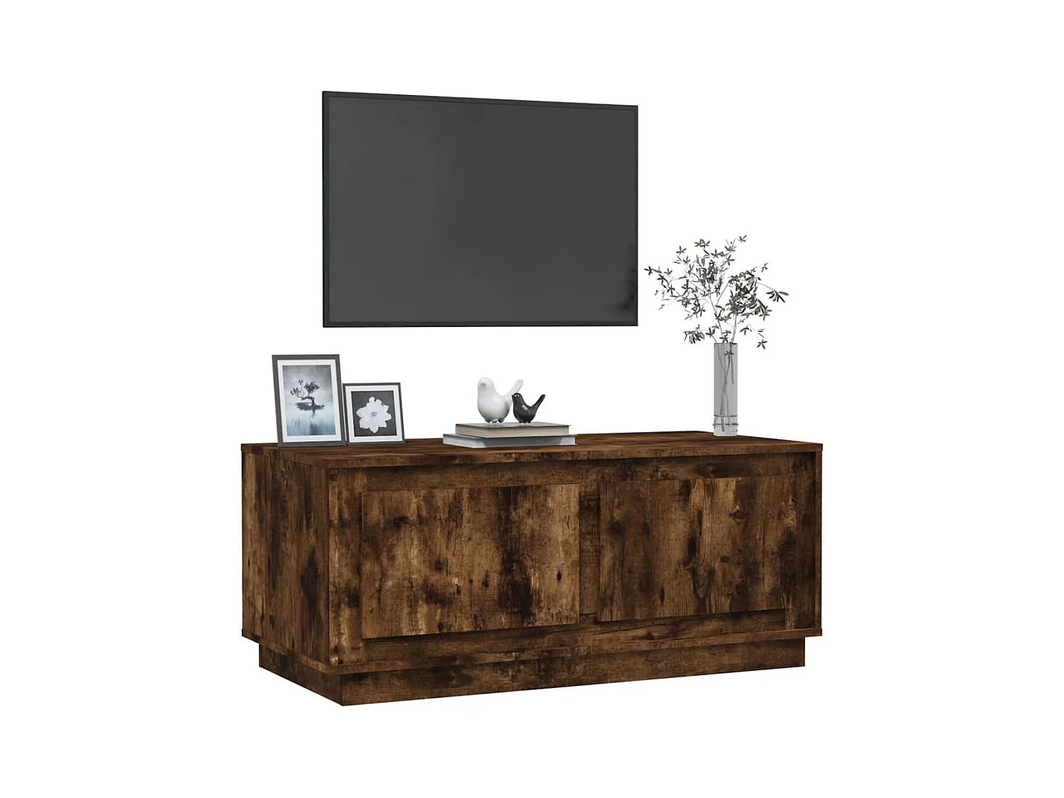 Table basse chêne fumé 102x50x44 cm bois d'ingénierie