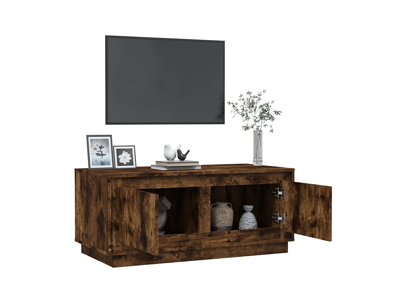 Table basse chêne fumé 102x50x44 cm bois d'ingénierie