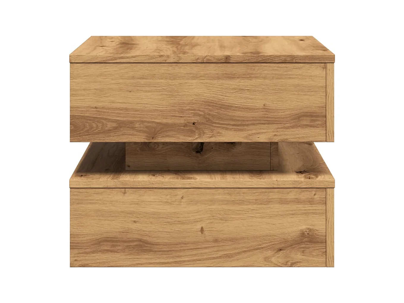 Mesa de centro con luces LED, roble artesanal, 50x50x40 cm