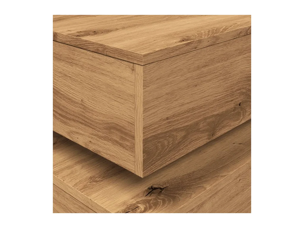 Mesa de centro con luces LED, roble artesanal, 50x50x40 cm