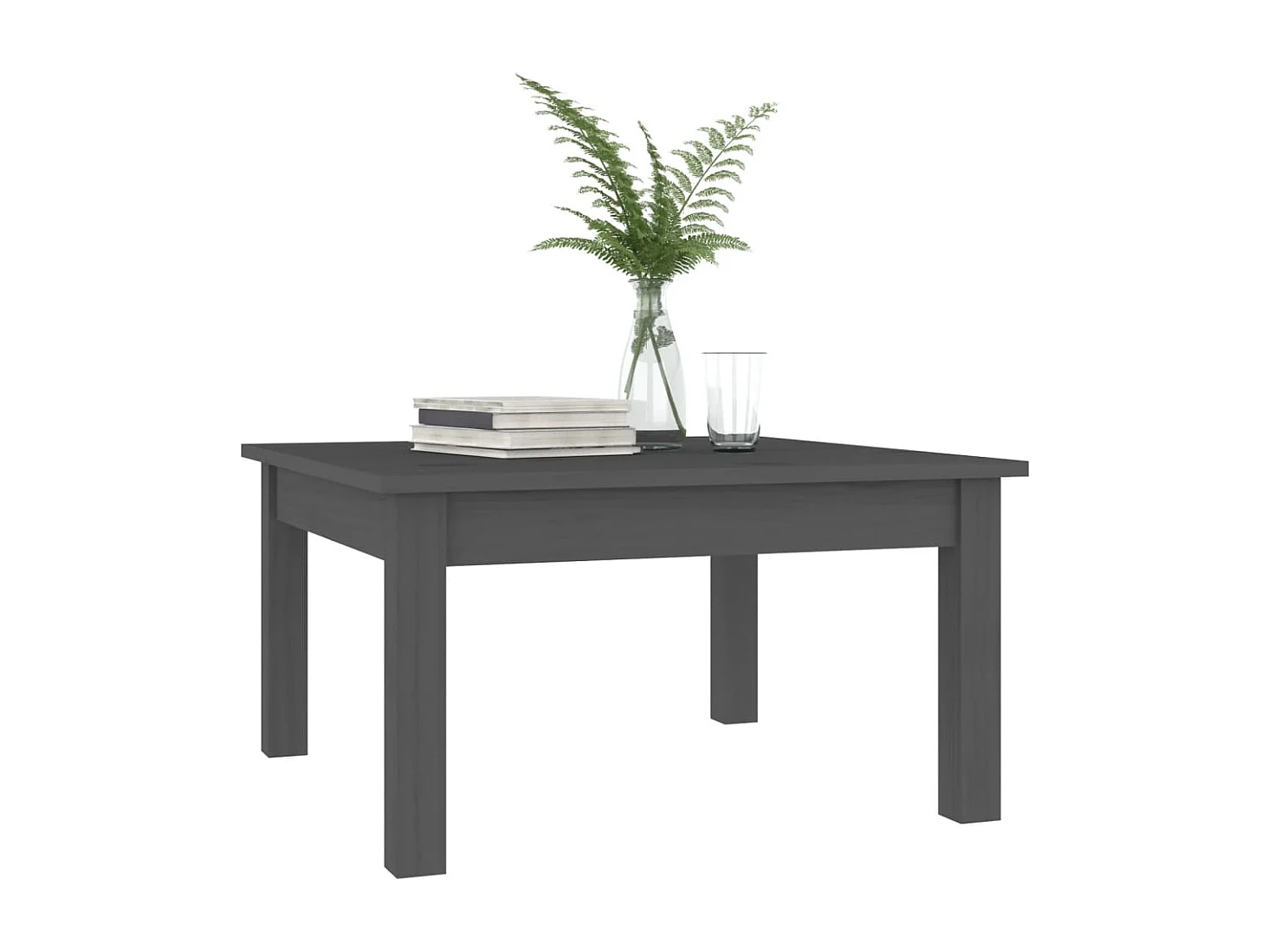 Table basse Gris 55x55x30 cm Bois massif de pin