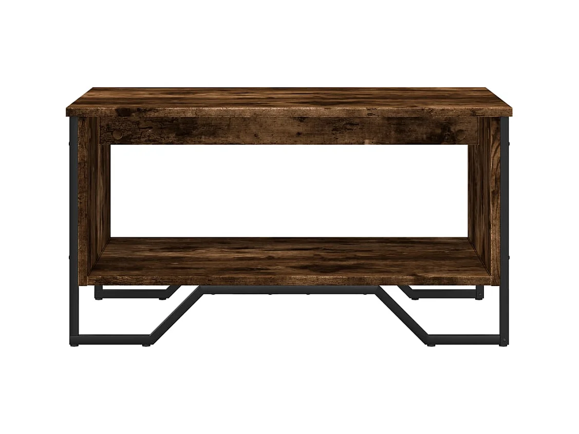 Tavolino da caffè in rovere affumicato 75x51x40 cm in legno ingegnerizzato