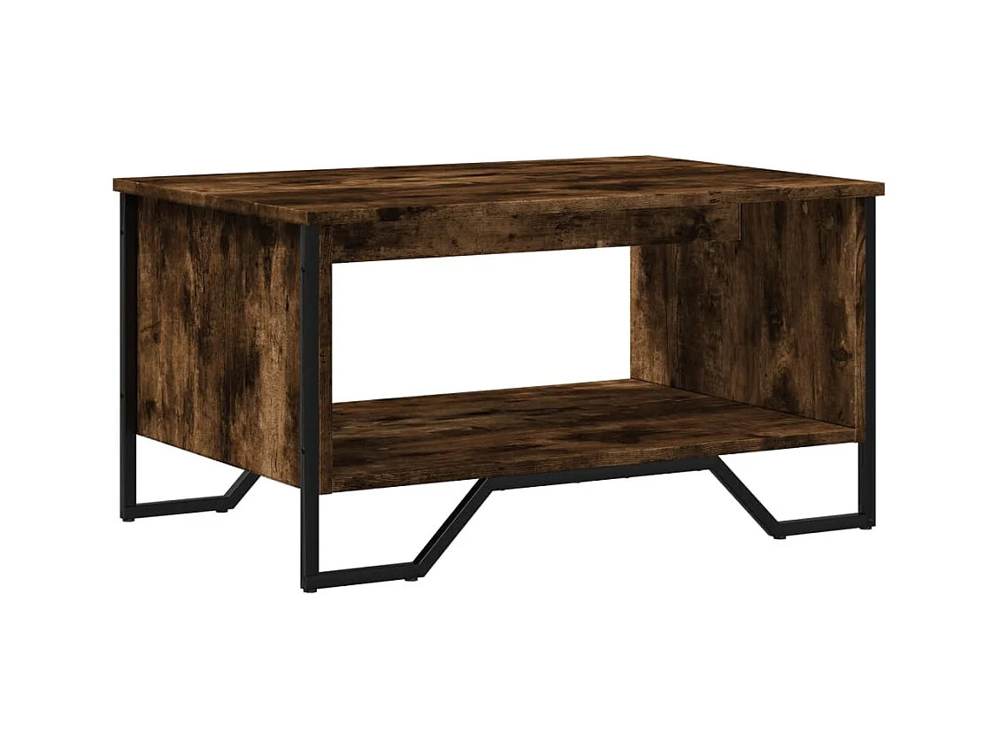 Tavolino da caffè in rovere affumicato 75x51x40 cm in legno ingegnerizzato