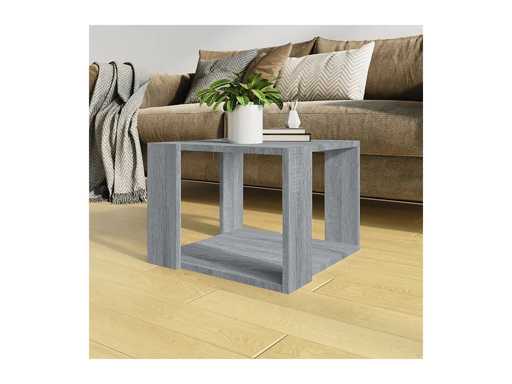 Tavolino Sonoma grigio 40x40x30 cm in legno ingegnerizzato