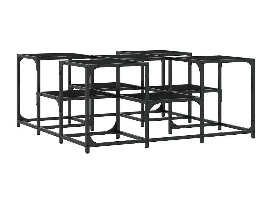 Tavolino da caffè nero 91x91x40 cm in legno ingegnerizzato