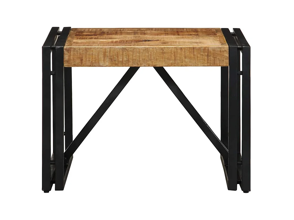 Table basse 50x50x35 cm bois de manguier massif brut