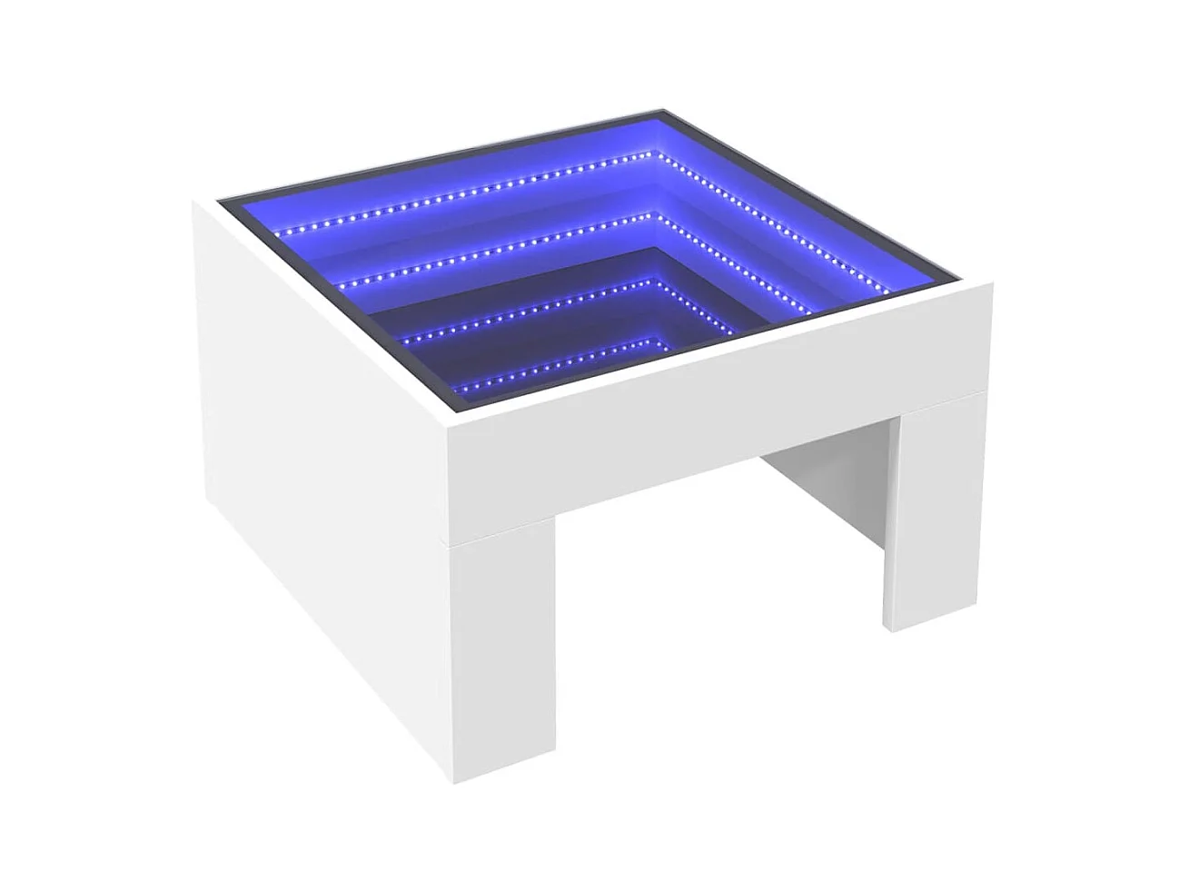 Table basse avec LED infini blanc 50x50x30 cm