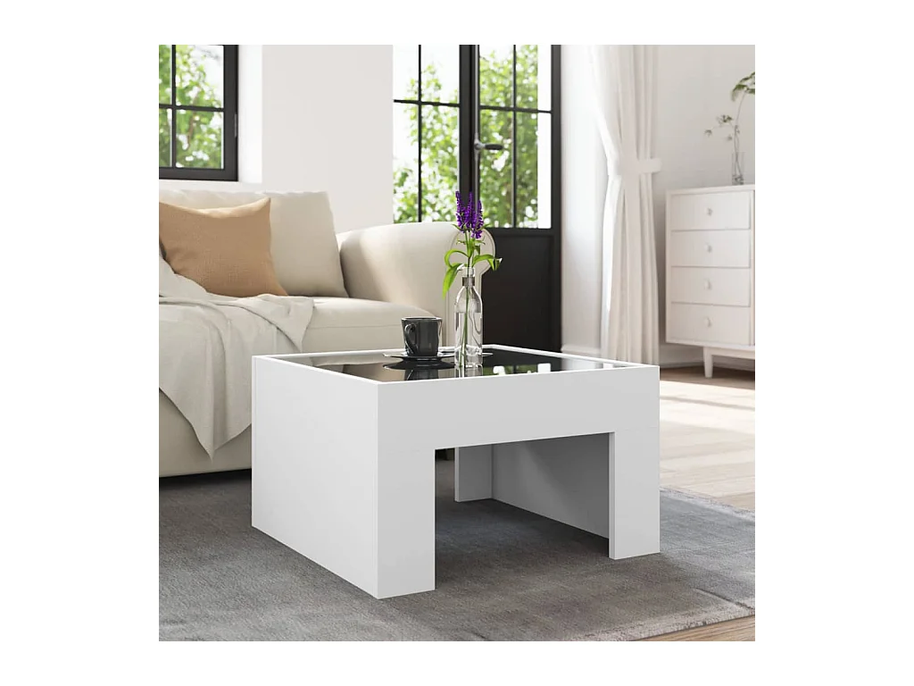 Table basse avec LED infini blanc 50x50x30 cm