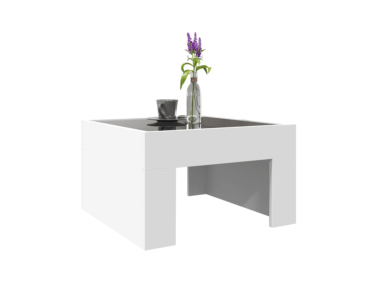 Table basse avec LED infini blanc 50x50x30 cm