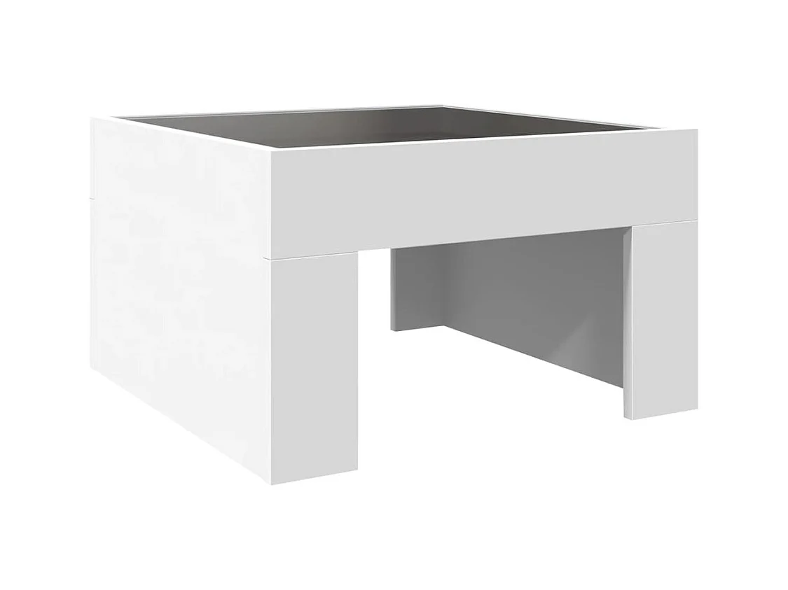 Table basse avec LED infini blanc 50x50x30 cm