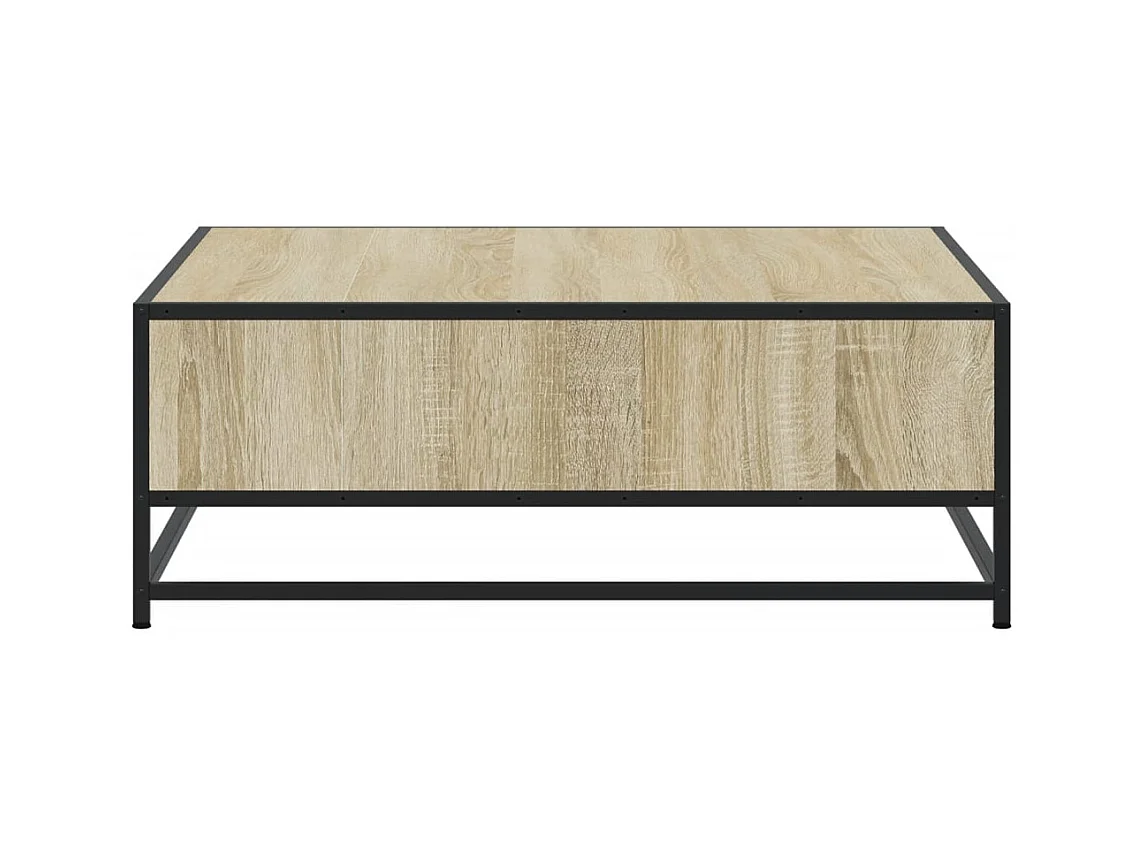 Table basse chêne sonoma 80x80x30 cm bois d'ingénierie et métal