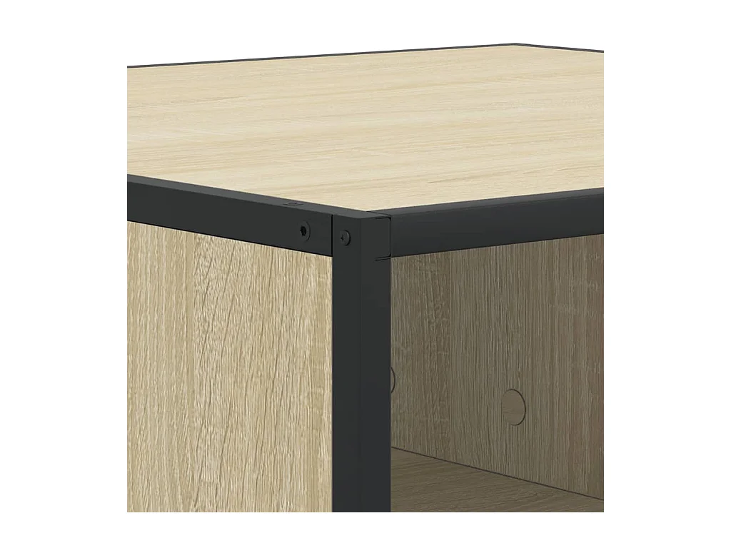 Table basse chêne sonoma 80x80x30 cm bois d'ingénierie et métal