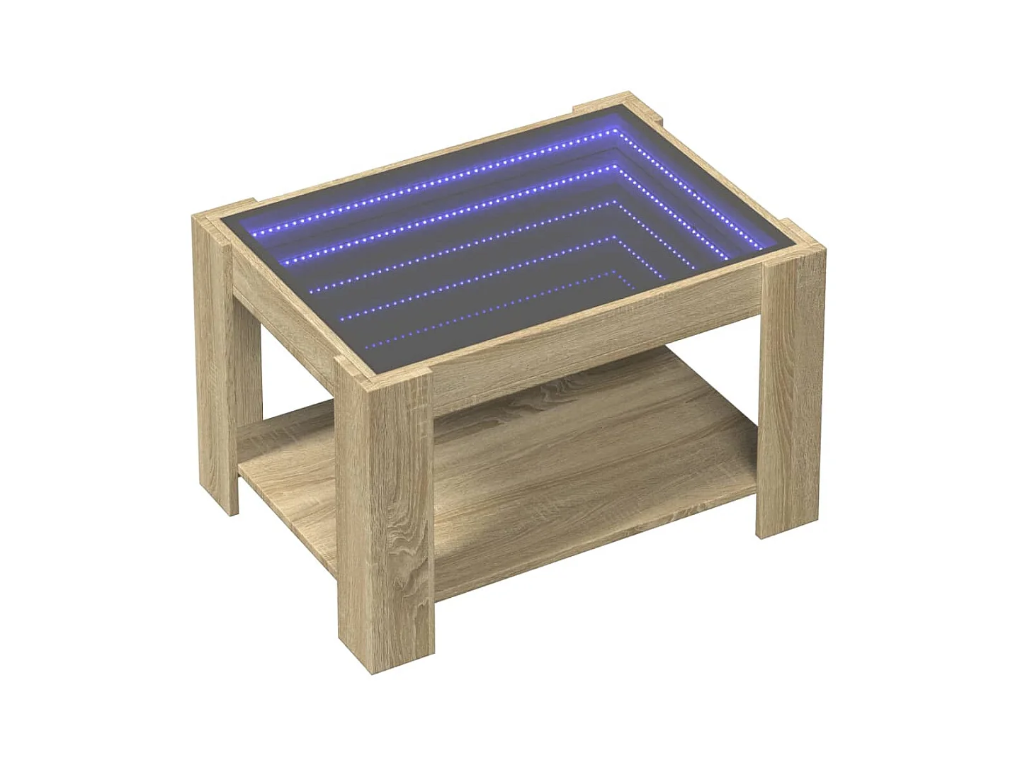 Salontafel met LED Sonoma eiken 73x53x45 cm bewerkt hout