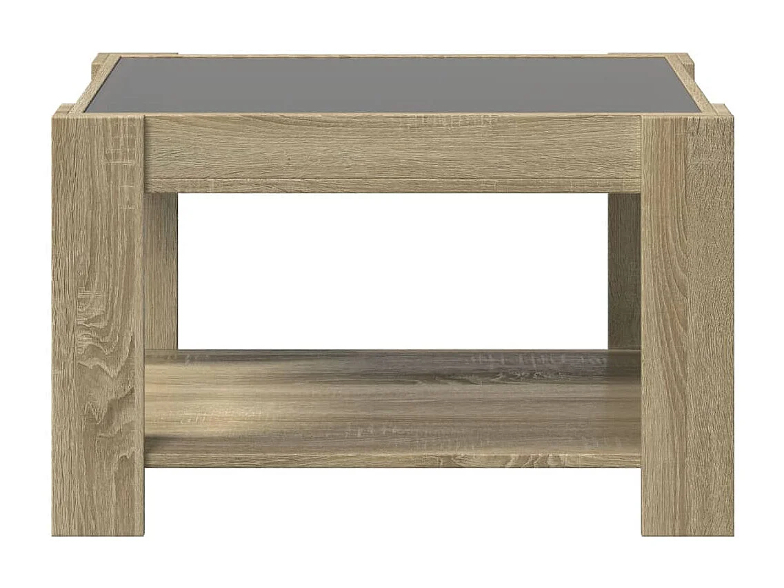 Tavolino con LED in rovere Sonoma 73x53x45 cm in legno ingegnerizzato