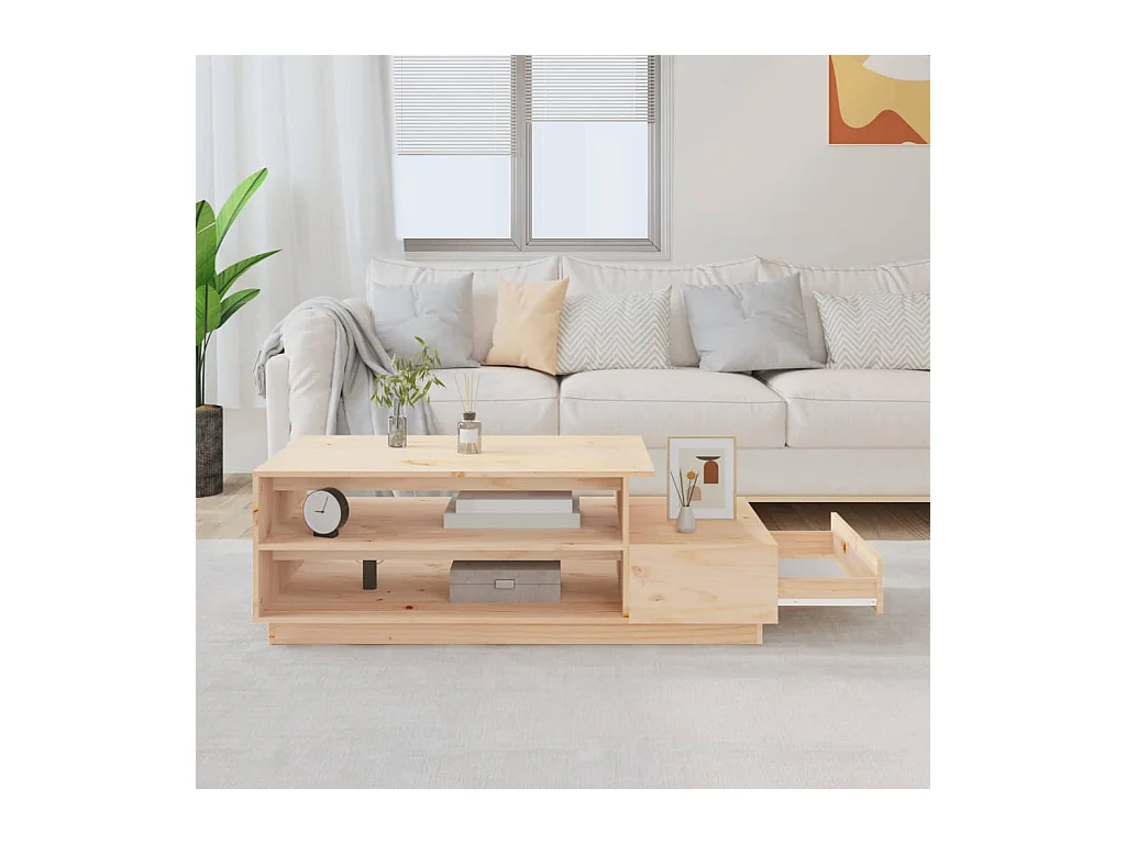 Table basse 120x50x40,5 cm Bois massif de pin