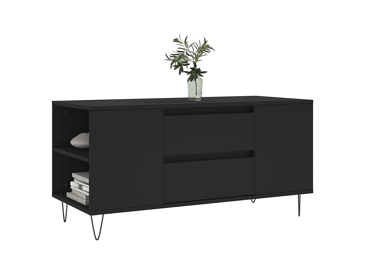 Zwarte salontafel 102x44,5x50 cm bewerkt hout